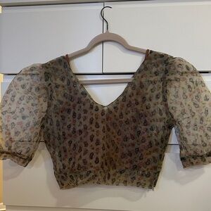 Kocca Elegant Floral Puff Sleeve Blouse